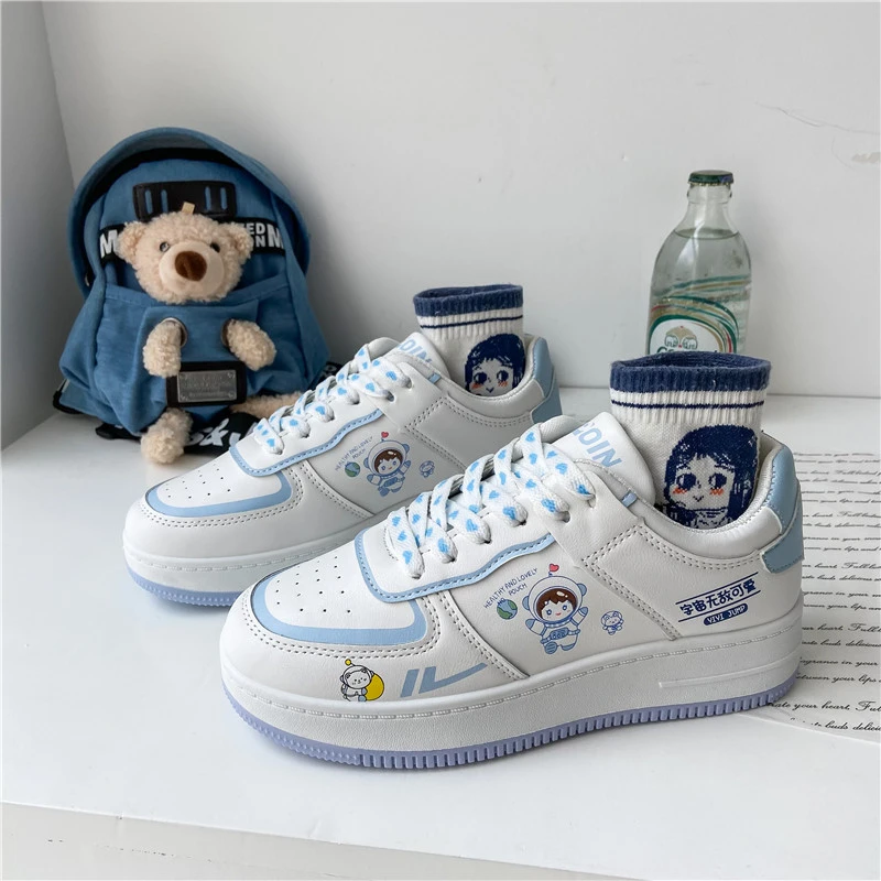 

Astronaut Planet Man Skate Shoes Hand Painted Anime Comfort White Casual Sneakers Street All-Match Fashion Shoes Fast Shipping
