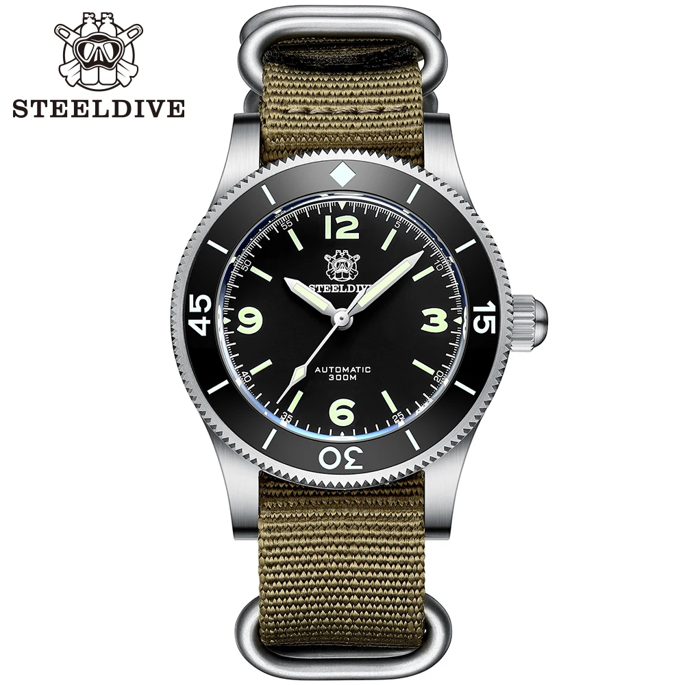 Часы мужские механические STEELDIVE sdfrp Япония Seiko-NH35A Movt с автоматической