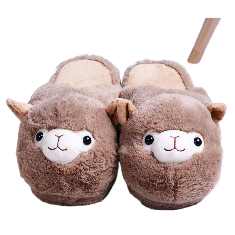 Симпатичная маленькая овечка радуга альпака плюшевые хлопковые туфли необычная