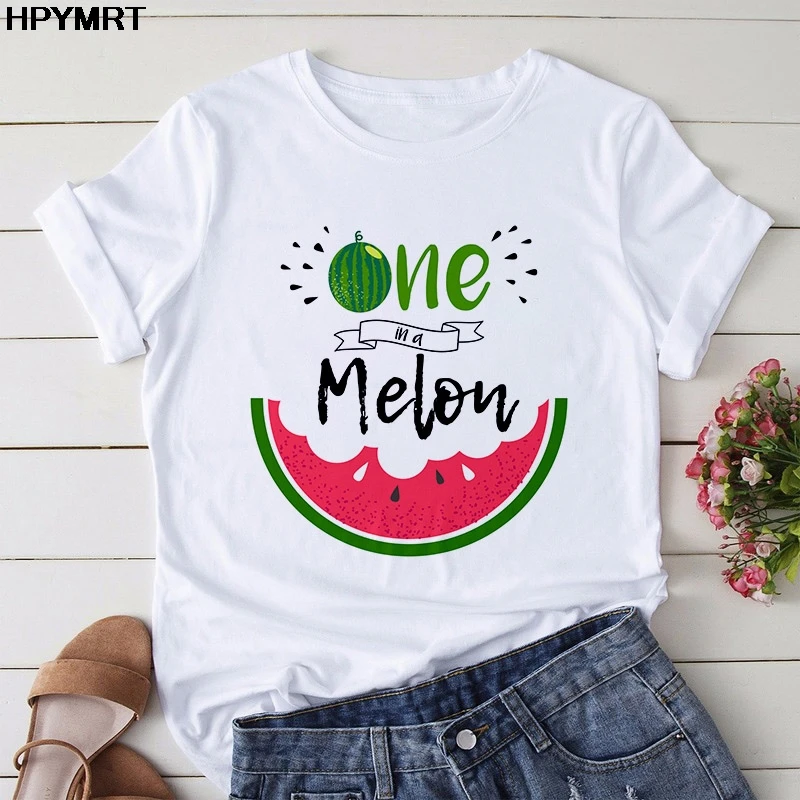 One in a melon летняя новая модная футболка для женщин Harajuku забавная с коротким рукавом
