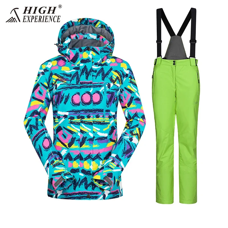 ski suits 6 Зимний женский костюм Женский горнолыжный Костюм High Experience горнолыжный костюм женский,лыжный костюм женский,горные лыжи горнолыжный костюм,сноуборд костюм горнолыжный,womens ski suits,куртка горнолыжная - Цвет: ski suits 6