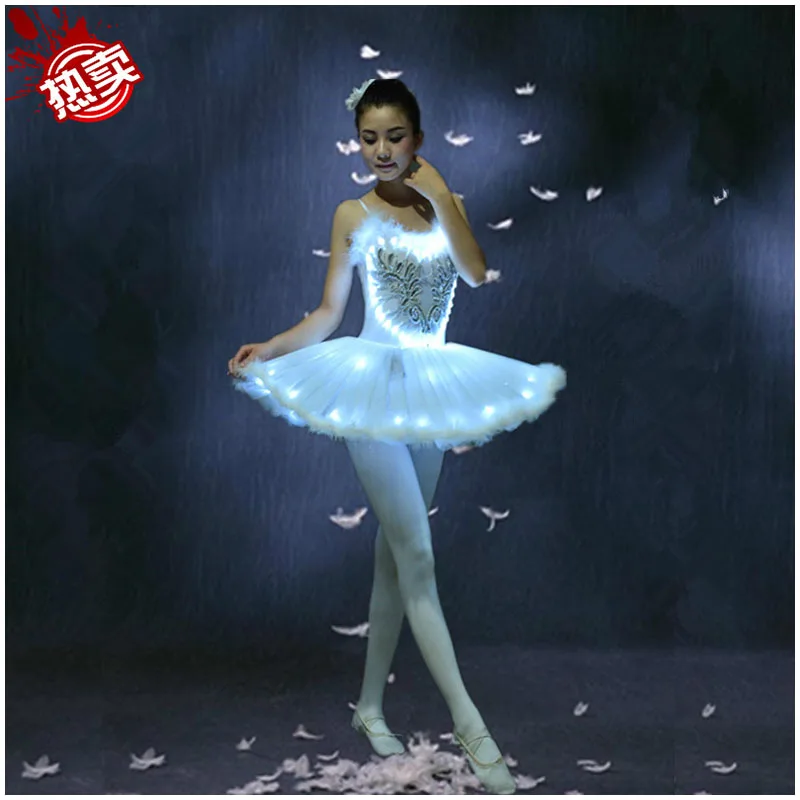 Светящийся танцевальный костюм, флуоресцентная балетная юбка для взрослых, светодиодная одежда для свадебных представлений, Детская пушис... от AliExpress RU&CIS NEW