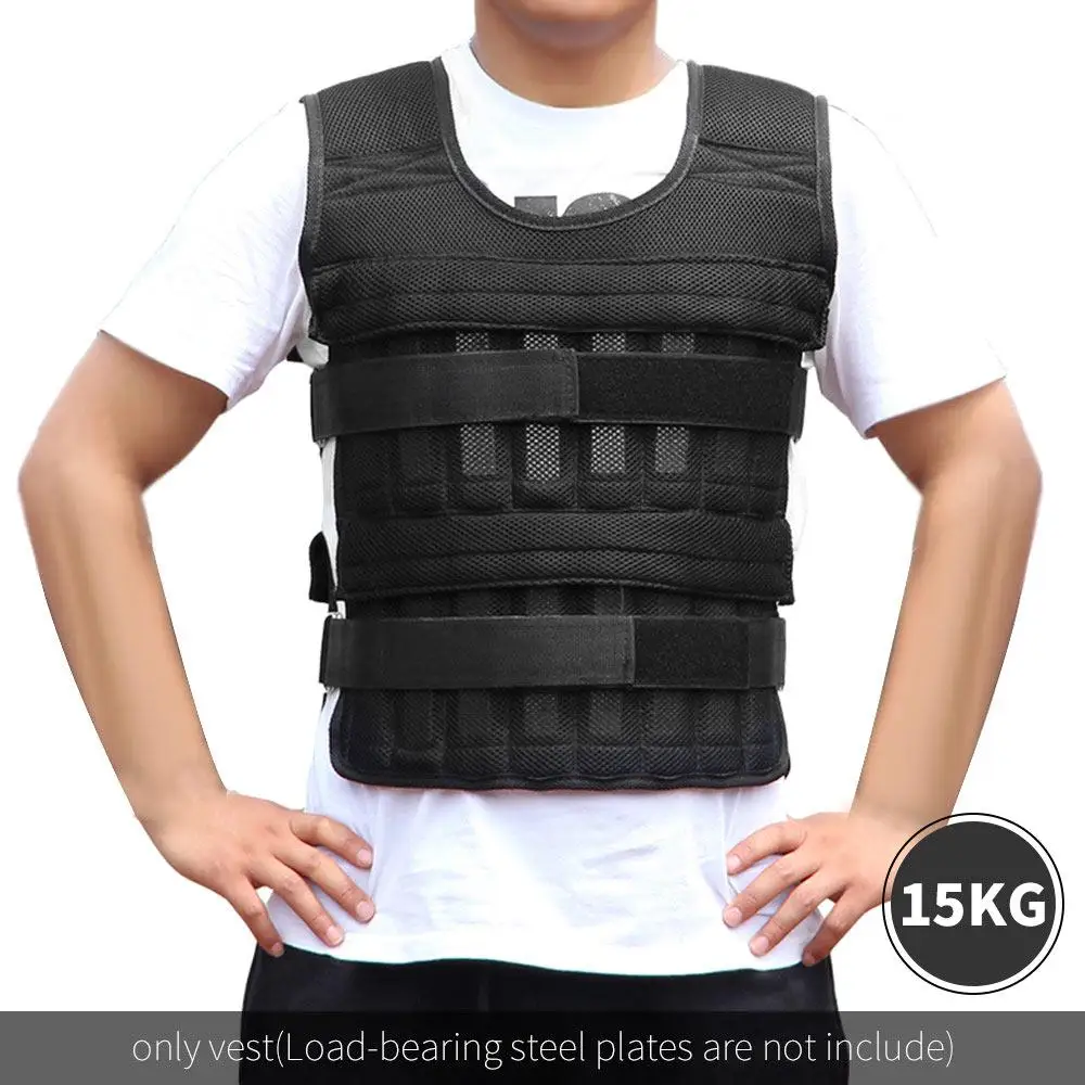 

50kg 15kg Waist Coat Men'S Vest Boxing Equipment Adjustable Dural Jacket Training Loading Weighted Vest Waistcoat Exercise