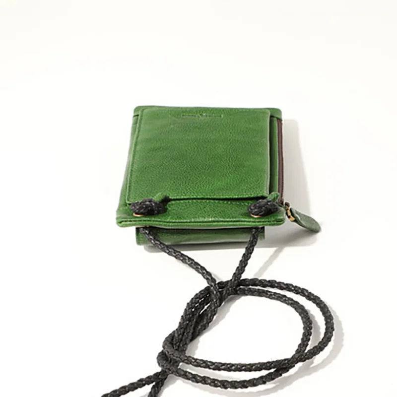 AETOO Small fresh literary sen family small bag cute hundred leather mobile phone zero wallet diagonal cross | Багаж и сумки