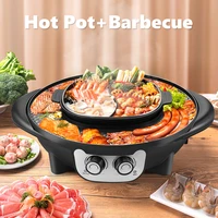 Portable Electric Grill Upgraded 2200W Electric Hot BBQ Potfor Indoor Outdoor Parties BBQ Grill