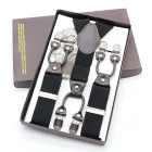 Модные подтяжки для взрослых с 6 зажимами, винтажные подтяжки для мужчин, повседневные подтяжки в британском стиле для рубашек, деловые подтяжки для костюмов, элегантные аксессуары для одежды