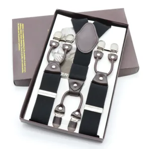 Модные подтяжки для взрослых с 6 зажимами, винтажные подтяжки для мужчин, повседневные подтяжки в британском стиле для рубашек, деловые подтяжки для костюмов, элегантные аксессуары для одежды