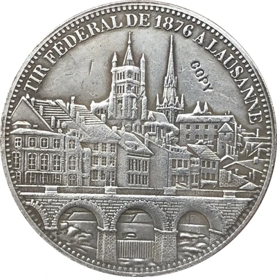 

Швейцария 5 Франкен фестиваль съемки 1876 монет копия