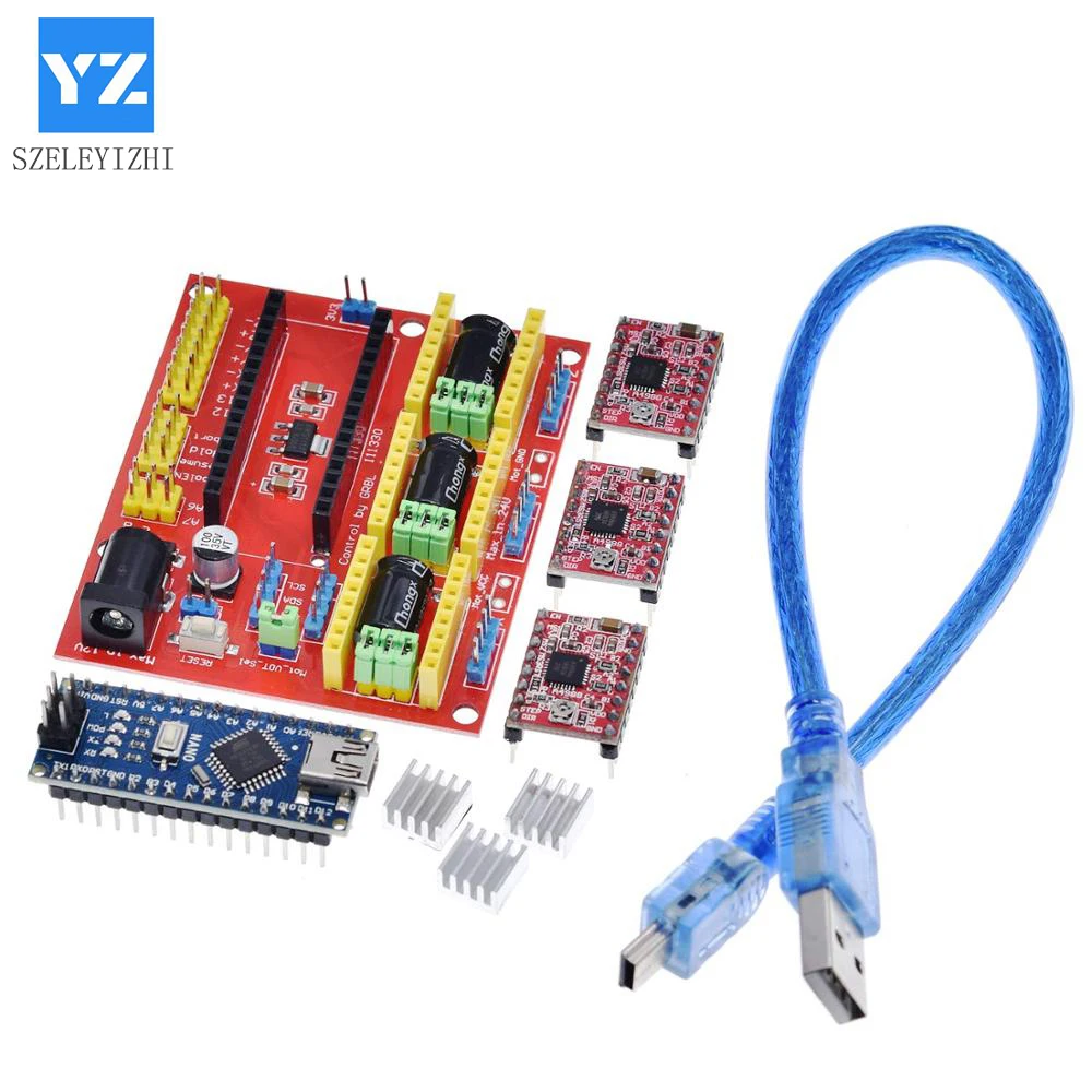 3DV4 CNC Щит V4 + Nano 3 0 шт. A4988 Reprap шаговый набор драйверов для Arduino|Аксессуары