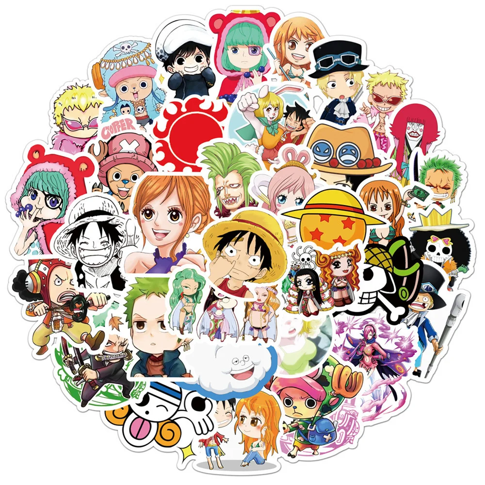 

10/30/50PCS Animation Pirate King Personalized Graffiti Sticker PVC Waterproof Luggage Laptop Skateboard Guitar Helmet Wholesale