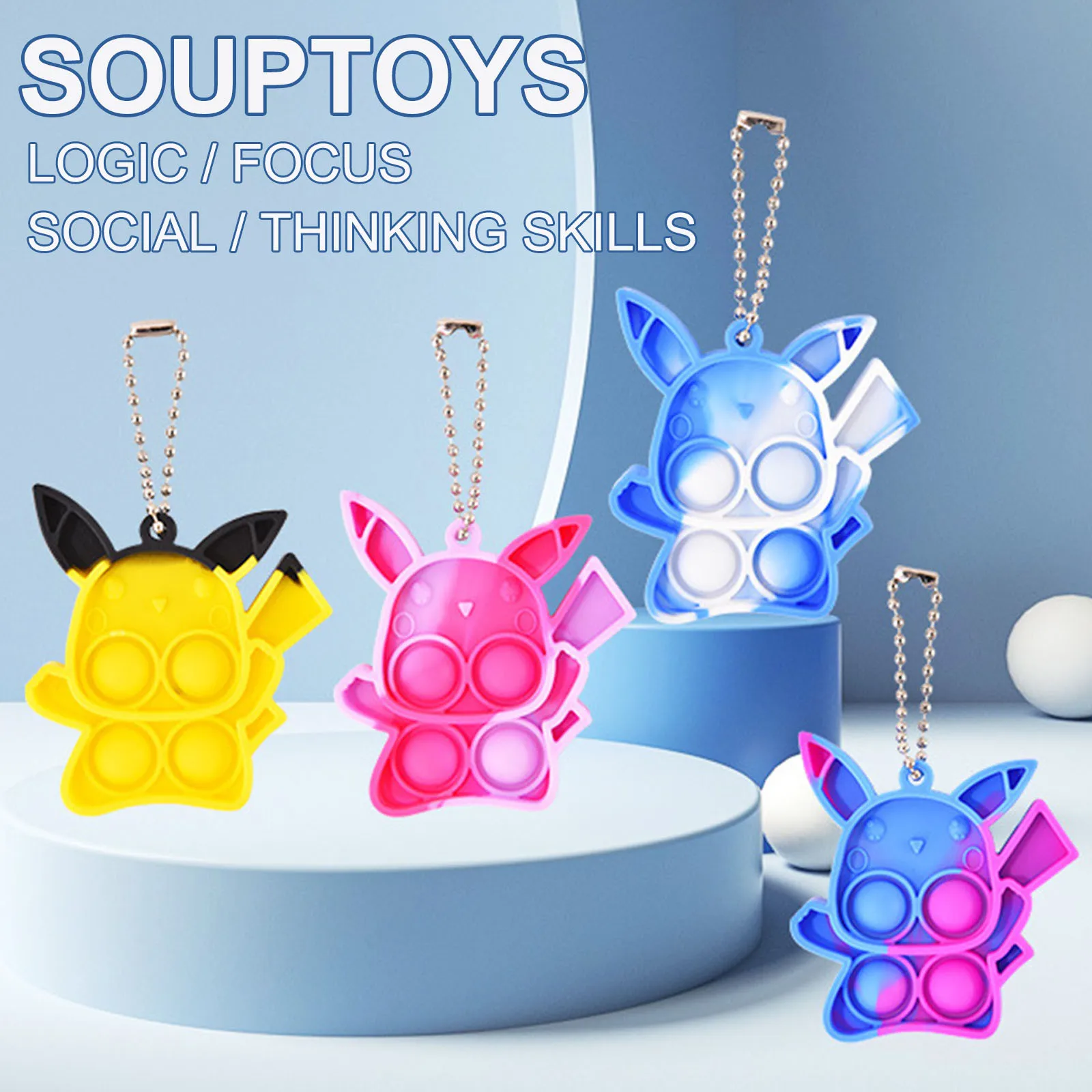 

New Hot Sale Educational Toy Mini Rainbow Push Pop Bubble Fidget Toys Pressure Reliever keychain Simple Dimple Fidget Relax Toy