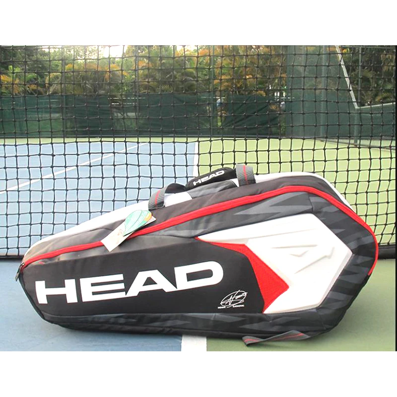 Сумка для тенниса Head Djokovic, оригинальная сумка для теннисной ракетки, двойная сумка на плечо, может держать 9 теннисных ракеток, Большой Вместительный теннисный рюкзак