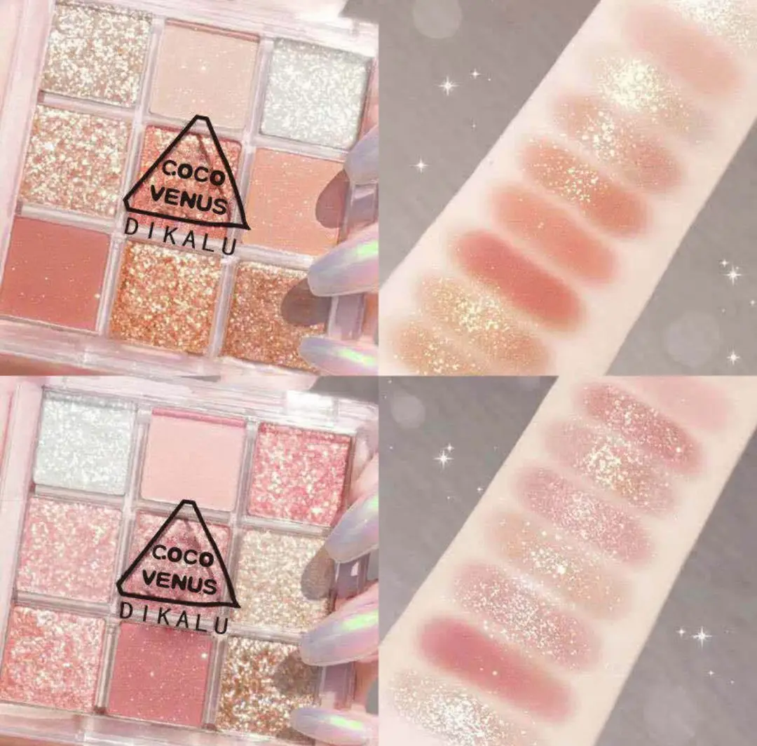 Nine-color pearl eye shadow tray Matte flash waterproof durable Nude shine makeup cosmetics |