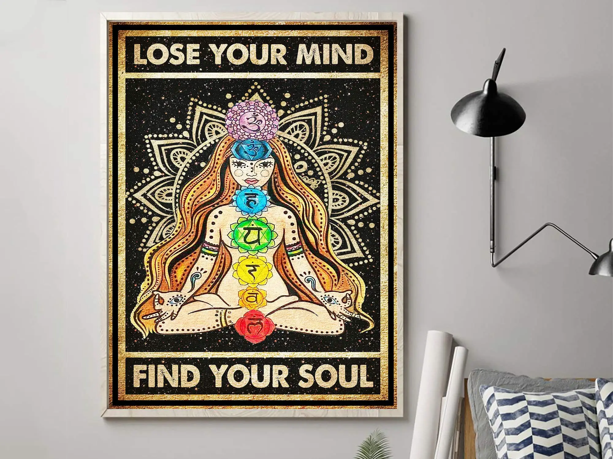 

Lose Your Mind Find Your Soul Poster, Yoga Poster, Yoga Wall Decoration, Retro Yoga Art, Print Wall Art, Yoga Girl Poster, Print