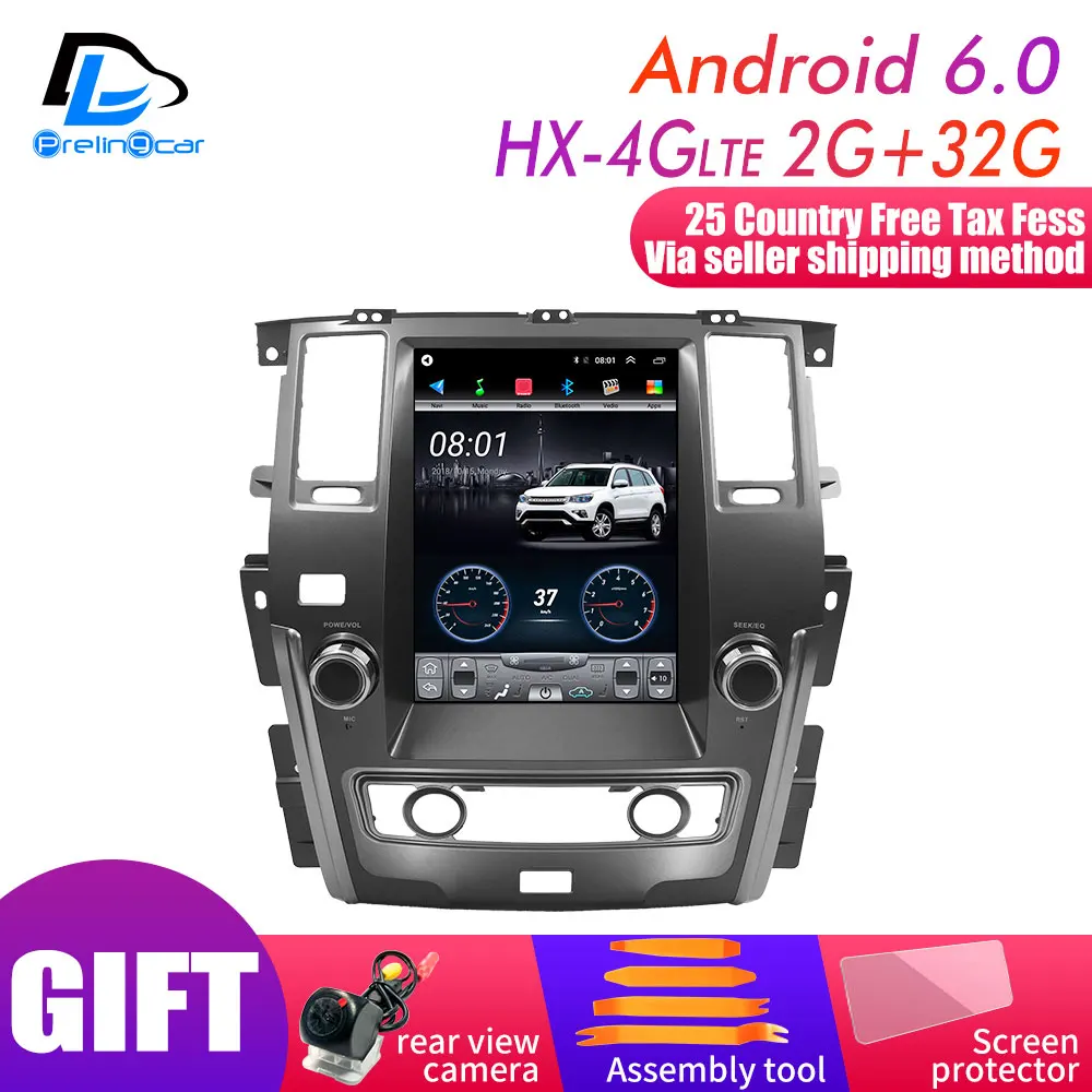 64G rom вертикальный экран android gps Мультимедиа Видео Радио плеер в тире для Nissan Patrol лет автомобиля navigaton стерео - Цвет: 12.1  HX-4G 2G32G