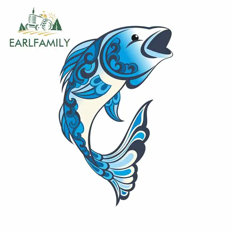 EARLFAMILY забавные автомобильные наклейки для рыб с изображением