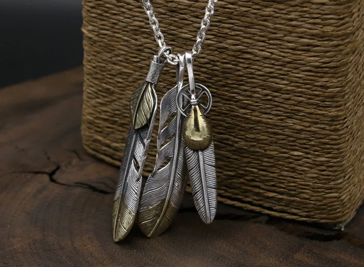 Однотонное длинное ожерелье из стерлингового серебра 925 пробы для мужчин в