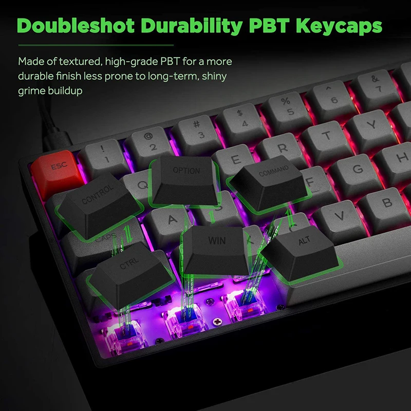 Skyloong SK64S Hot Swap Bluetooth Keyboard RGB PBT Keycaps Gateron Red Blue Switch Mechanical Gaming Keyboard For Desktop/Laptop