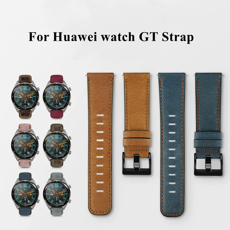

22mm correa for Huawei watch GT/2/2e/Pro leather strap samsung Galaxy watch3 45/46mm band Amazfit Pace bracelet Gear S3 frontier
