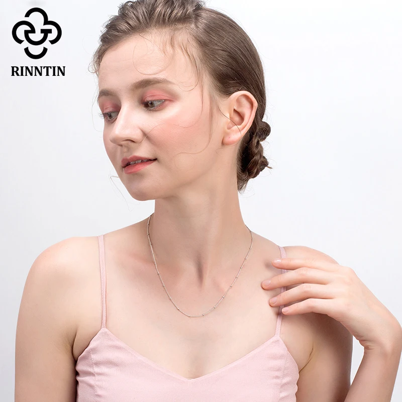 Rinntin S925 серебро 40 см витая веревка змея бамбуковая коробка бусины звено плетение