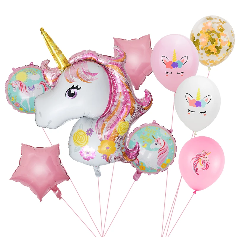123 вечерние ничные воздушные шары в виде единорога 10 шт. розовые латексные