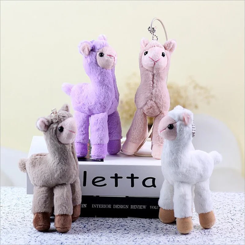 

1PCS Cute Small Plush Toys Alpaca Llama Grass Mud Horse Stuffed Pendant Backpack Doll For Children's Toy Christmas Gift 18CM