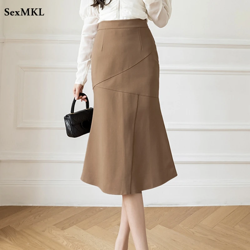 Oversized Elegant High Waist Long Skirts Women 2022 Winter Sexy Streetwear Black Skirt Korean Fashion Clothing Y2k Bridal Skirt