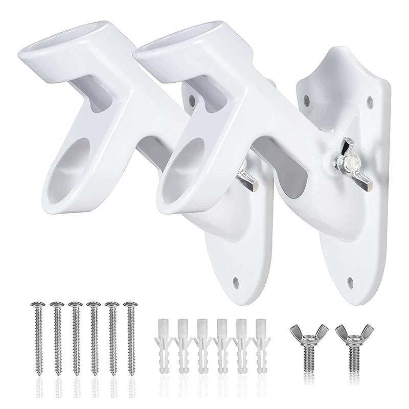

2Pcs Flag Pole Holder Bracket 1Inch Flag Pole Mounting Bracket For House Steel Aluminum Metal Flag Pole Mount Bracket