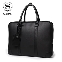 scione 2020 men14 inch leather laptop briefcase handbag single bolso bags messenger computer bag man
