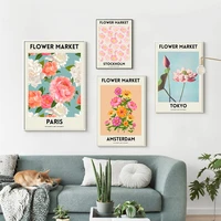 nordic fleur plants art canvas painting amsterdam paris posters and prints stockholm tokyo wall pictures for living room decor