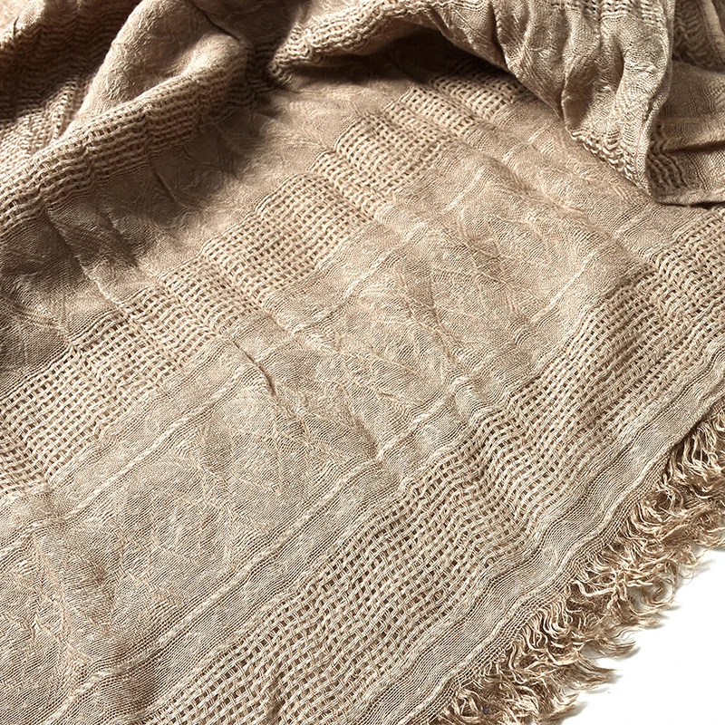 

New British Style Soft Long Scarf Jacquard Weave with Tassels Men Scarf Solid Color Shawl Wrap Yarn-dyed Vintage Winter Scarves