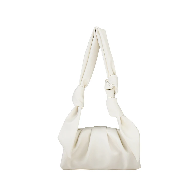 

[BXX] Simple PU Leather Pleated Bags For Women 2021 Summer Branded Shoulder Bag Handbags Trending Luxury Hand Bag HS582