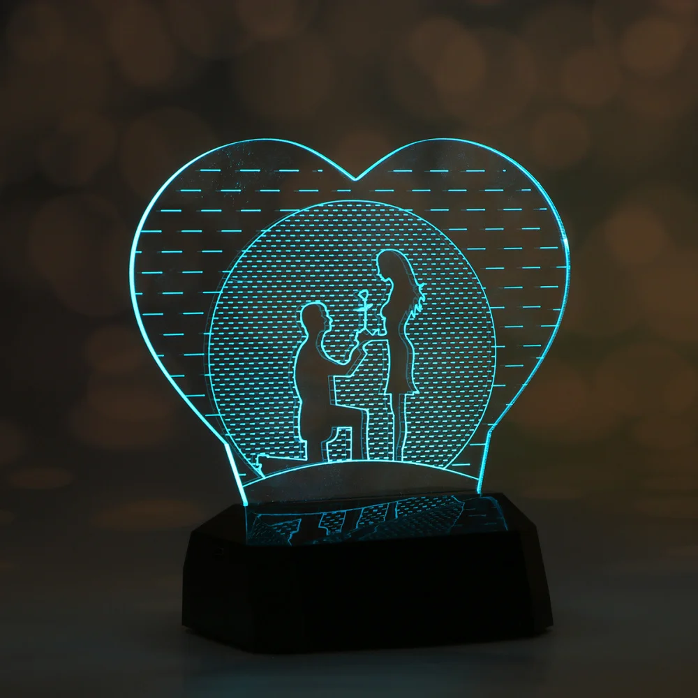 

3D USB Charging Night Light Home Bedroom Jellyfish Lamp Eye Protection Light Without Battery (Touch and Color, 16 Colors)