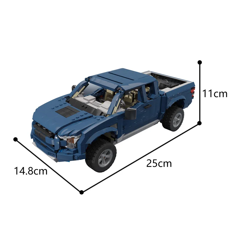 

MOC Classic City Car Blue Pickup Trucks Series Vehicle Building Brick Blocks Car Model DIY Collection Children's Toys Gifts