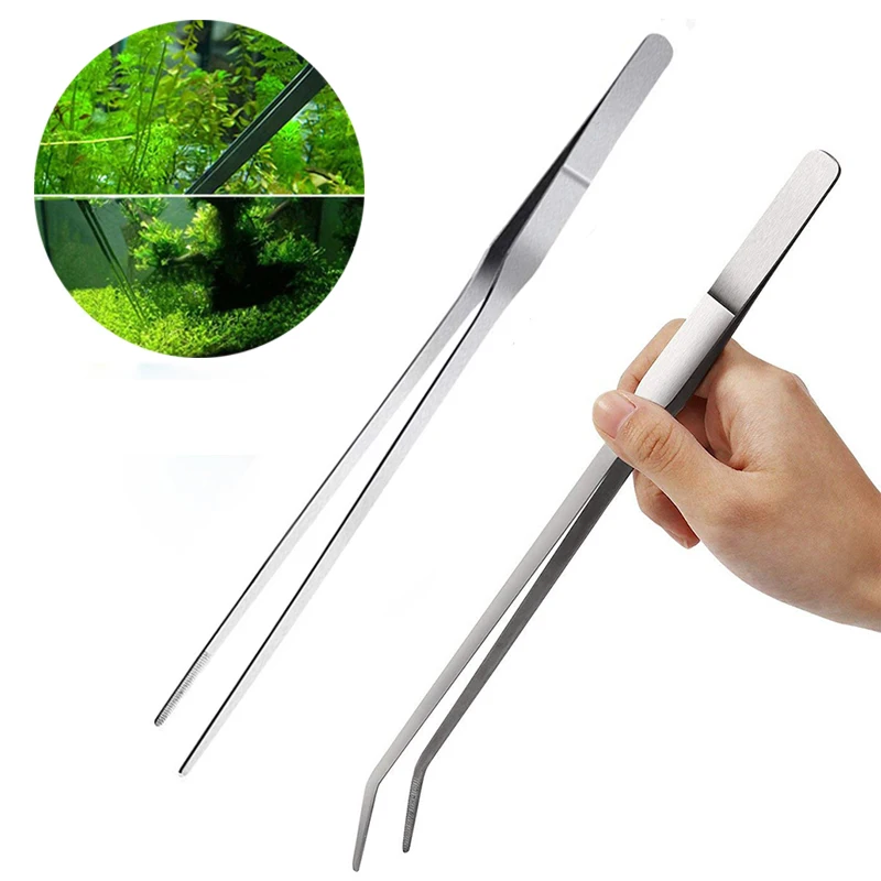 

Aquarium Tweezers Plant Stainless Steel Tank Tweezer Fish Tank Aquatic Straight Elbow Forceps Clip Fish & Aquatic Pet Supplies
