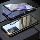 Магнитный чехол с двойным стеклом для Samsung Galaxy S8 S9 S10 5G S20 FE S10E NOTE 20 10 PRO PLUS ULTRA LITE 360
