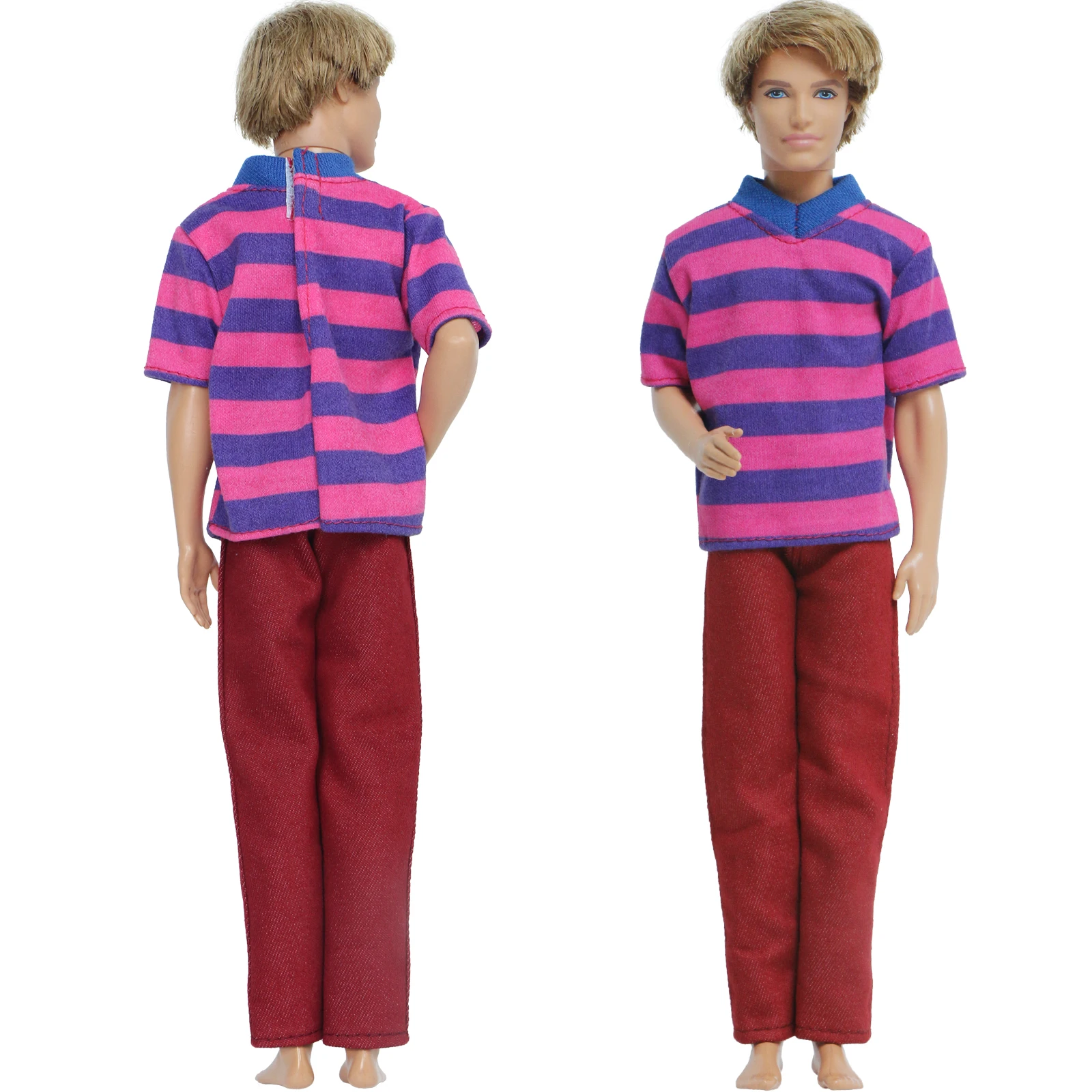 BJDBUS один шт. Мужской наряд для куклы повседневный костюм футболка с узором в