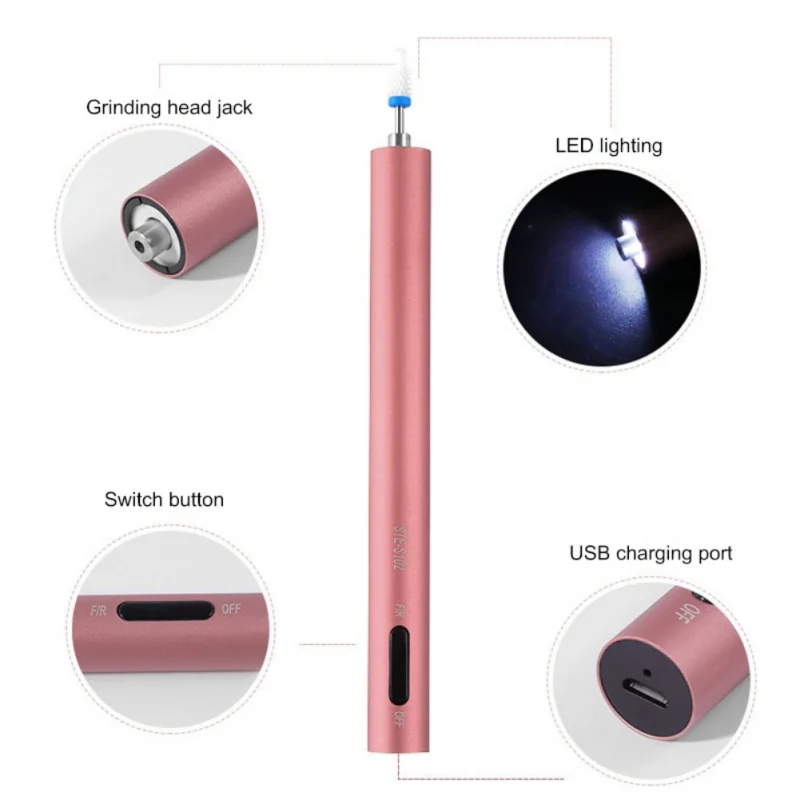 

Multifunction Electric Mini Nail Machine Art Drill Carve Grinder Professional Polisher Set Portable Nail Tools