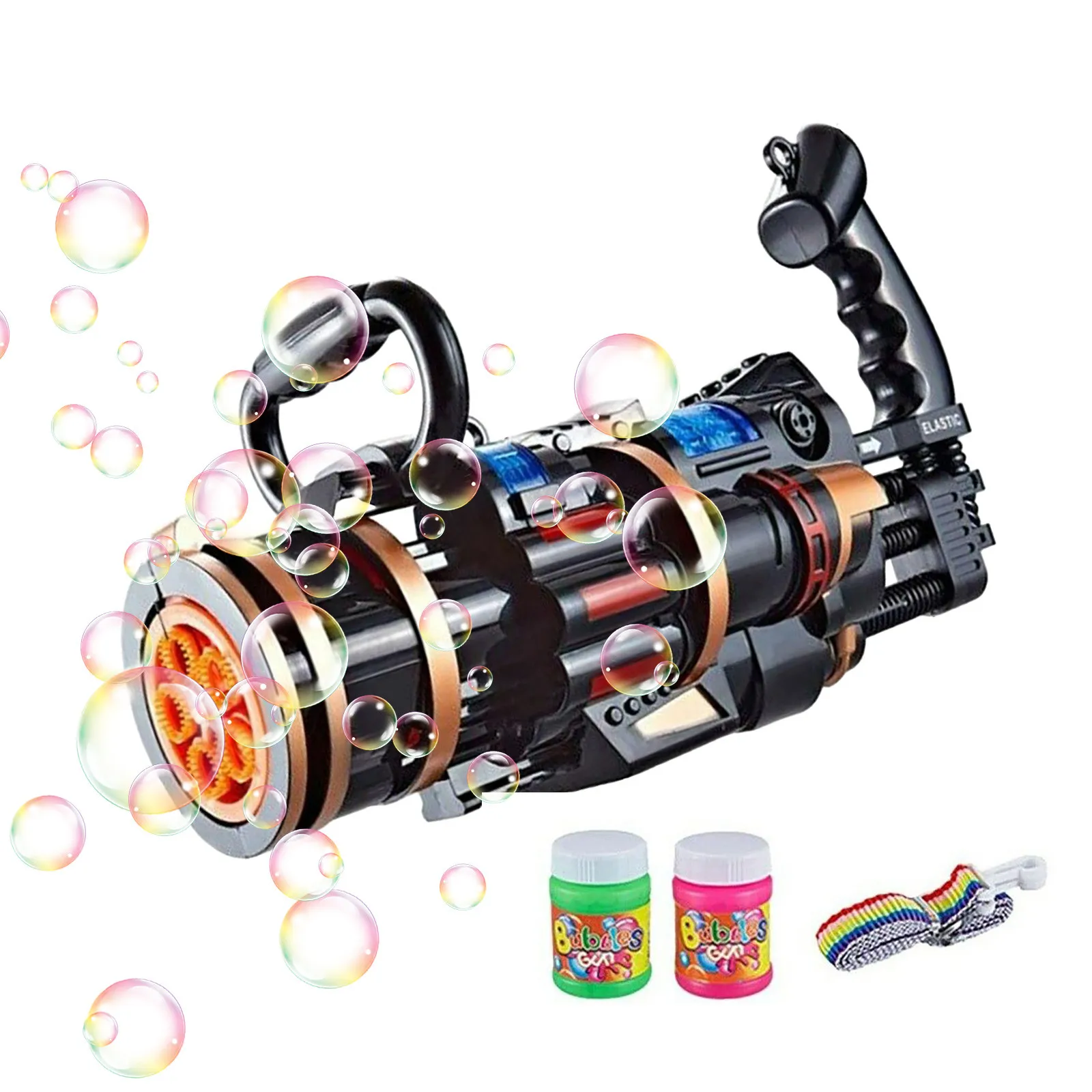 

Automatic Gatling Bubble Gun Toys Electric Bubble Machine Five Hole Huge Amount Automatic Bubble Machine Rotary Tube120ml