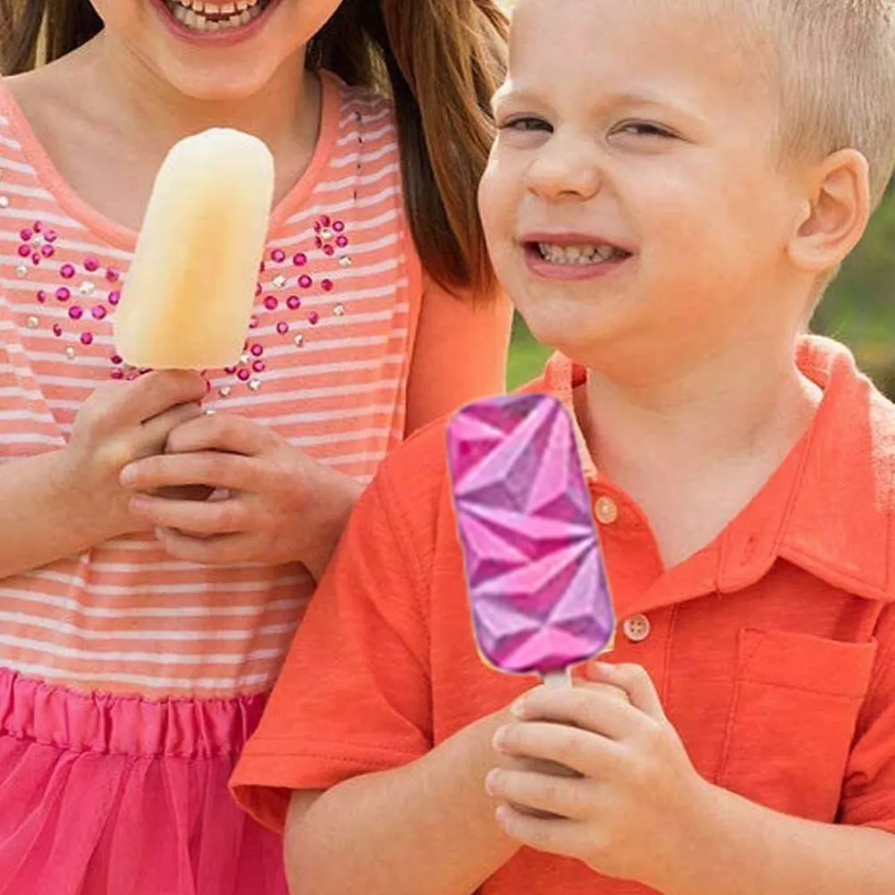 

Pop Molds Silicone Ice Pop Molds 4 Cell DIY Ice Cream Maker with 50 Wooden Sticks Pop Molds Silicone Ice Cream Mold