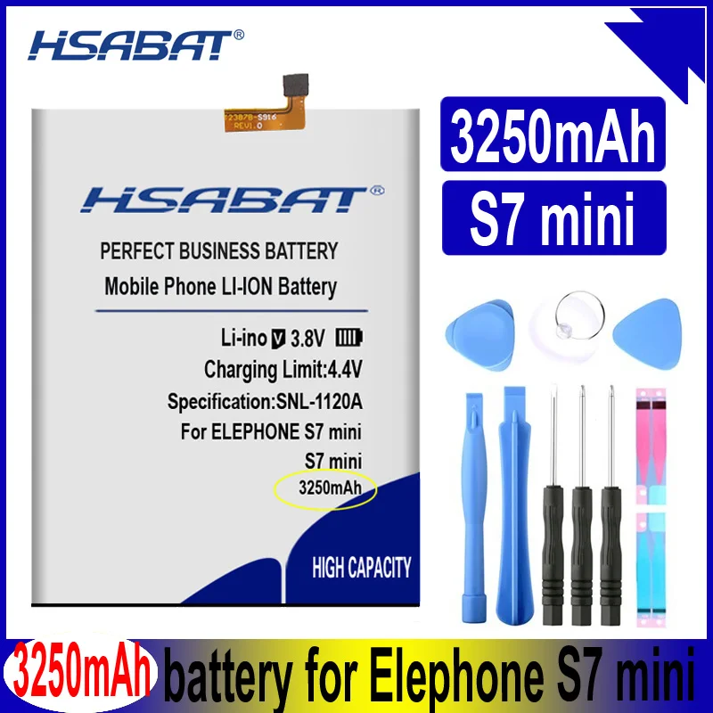 HSABAT S7 mini 3250mAh Мобильный телефон Аккумулятор для Elephone MINI S7mini|Аккумуляторы