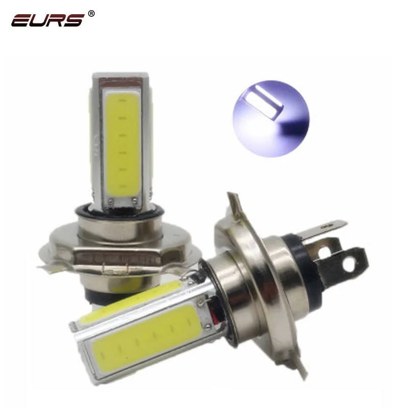 Светодиодсветодиодный лампы EURS H4 LED H7 H11 COB для мотоциклетных фар противотуманные
