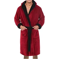 pockets mens robes winter lengthened bathrobe home male clothes long sleeved western style fashion casual loose mankind coat