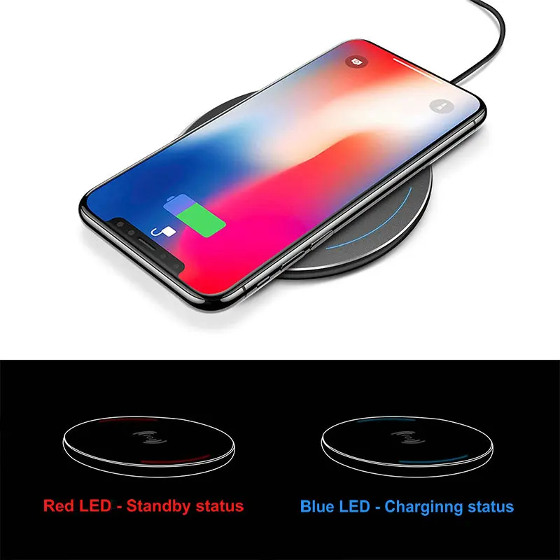Wireless Charger Ultra Thin Aviation Aluminum CNC Unibody Fast Charging Pad Black for iPhone Xs Max X 8 Plus Samsung Note9 S10 |