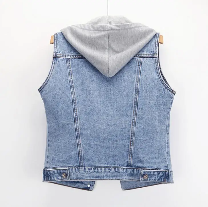 Женский джинсовый жилет без рукавов повседневная винтажная куртка из денима с