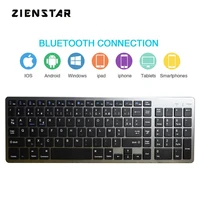 zienstar azerty french wireless bluetooth keyboard for ipad macbook laptop computer and android tablet rechargeable battery