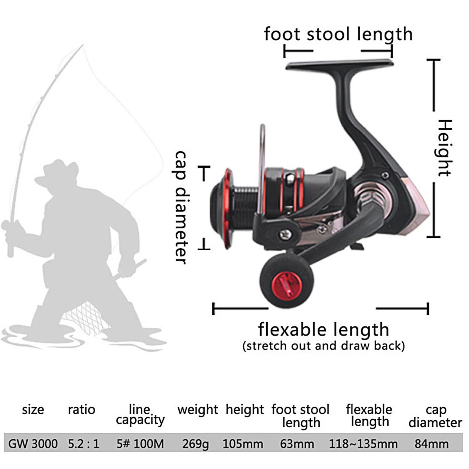 

Metal Fishing Reel High Strength Spinning Reel Freshwater Reel Stainless Steel Handle Line Spool Saltwater Fishing Accessories