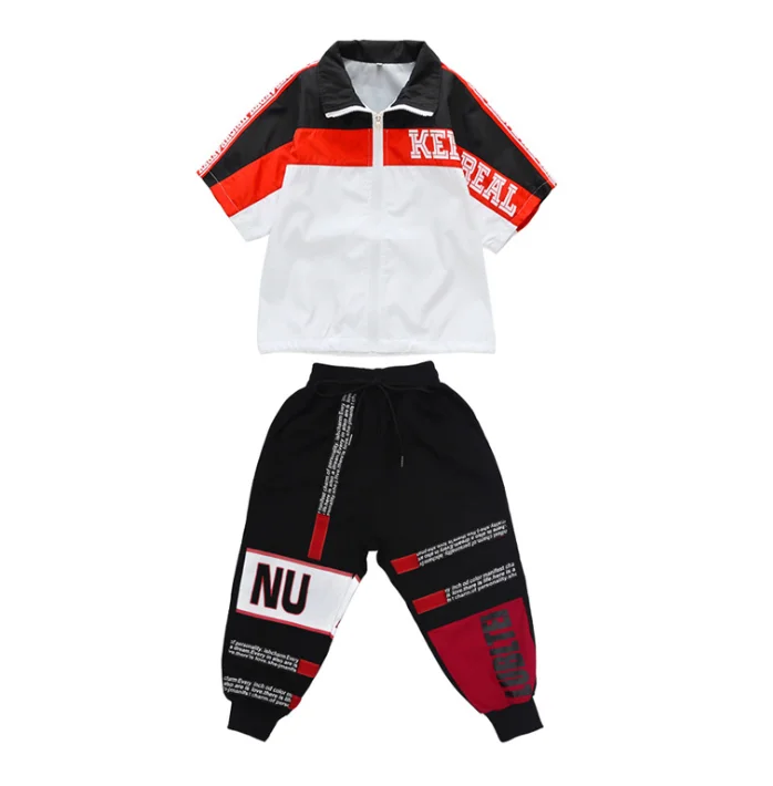 

Girls Jazz Modern Dancing Costumes Clothing Set Kids Boys Children's Hip Hop Dance wear Outfits Stage Costumes Summer Outfits