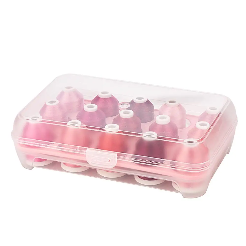 Нить для машинной вышивки Simthread серии Pink из полиэстера 550 ярдов * 8 мини катушек 120d/2