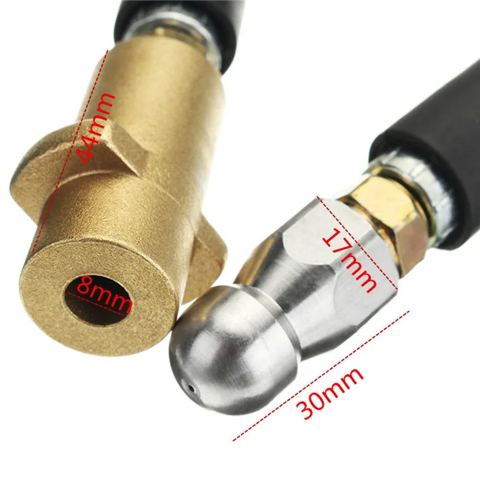 

20m High Pressure Washer Pipeline sewage dredging jet hose Sewer Drain Jetting Kit pipe blockage clogging jet washer hose cord